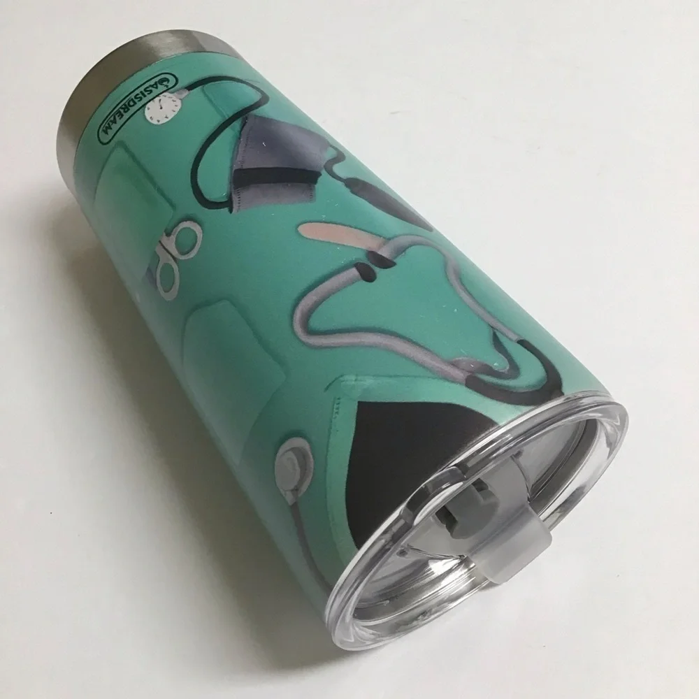 Nurse Travel Mug Tumbler Coffee Cup Lid Double Wall Vacuum 20 oz Aqua Stainless